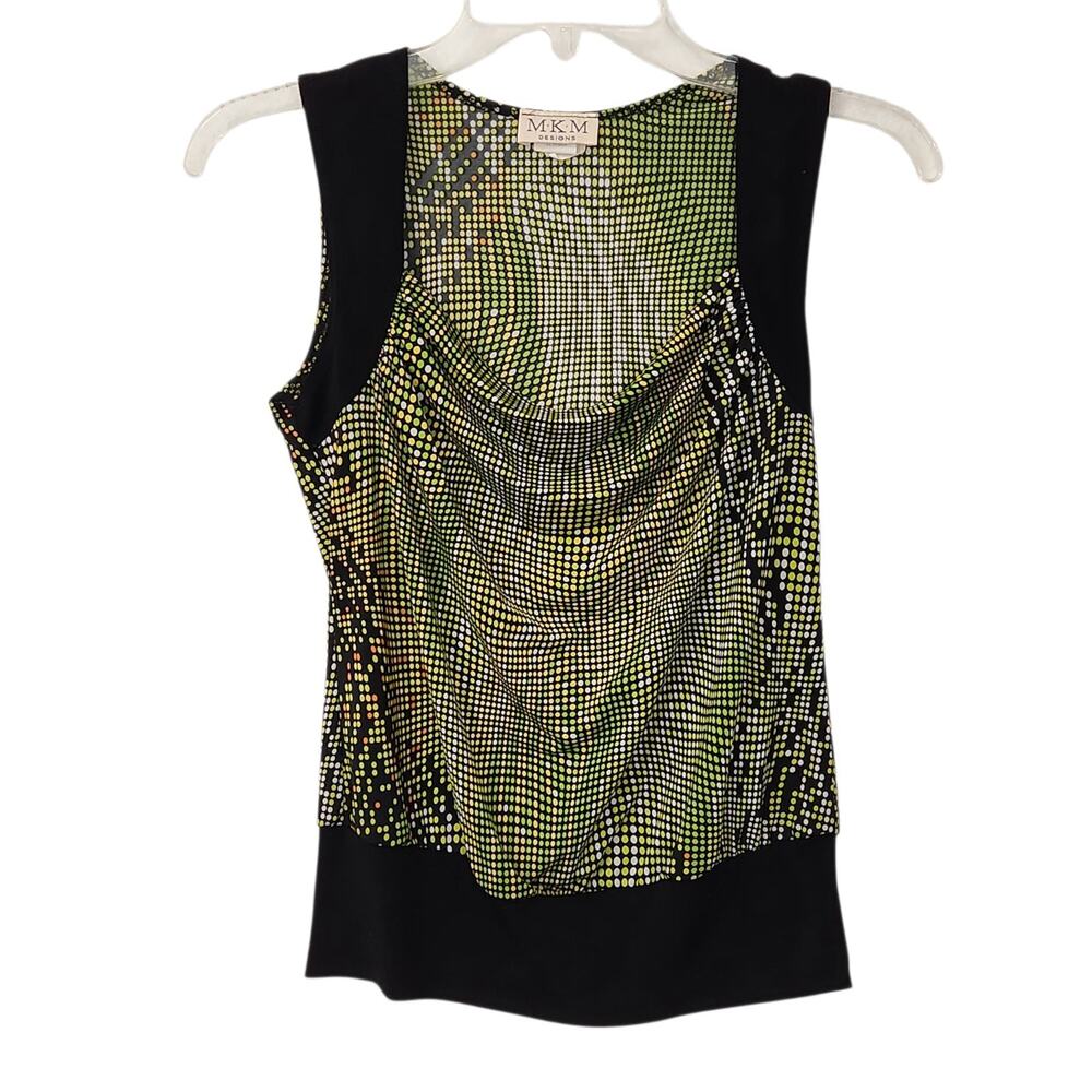 VTG MKM Designs Y2K Club Tank Top Slinky Party Rave 90s 2000s Made USA Small